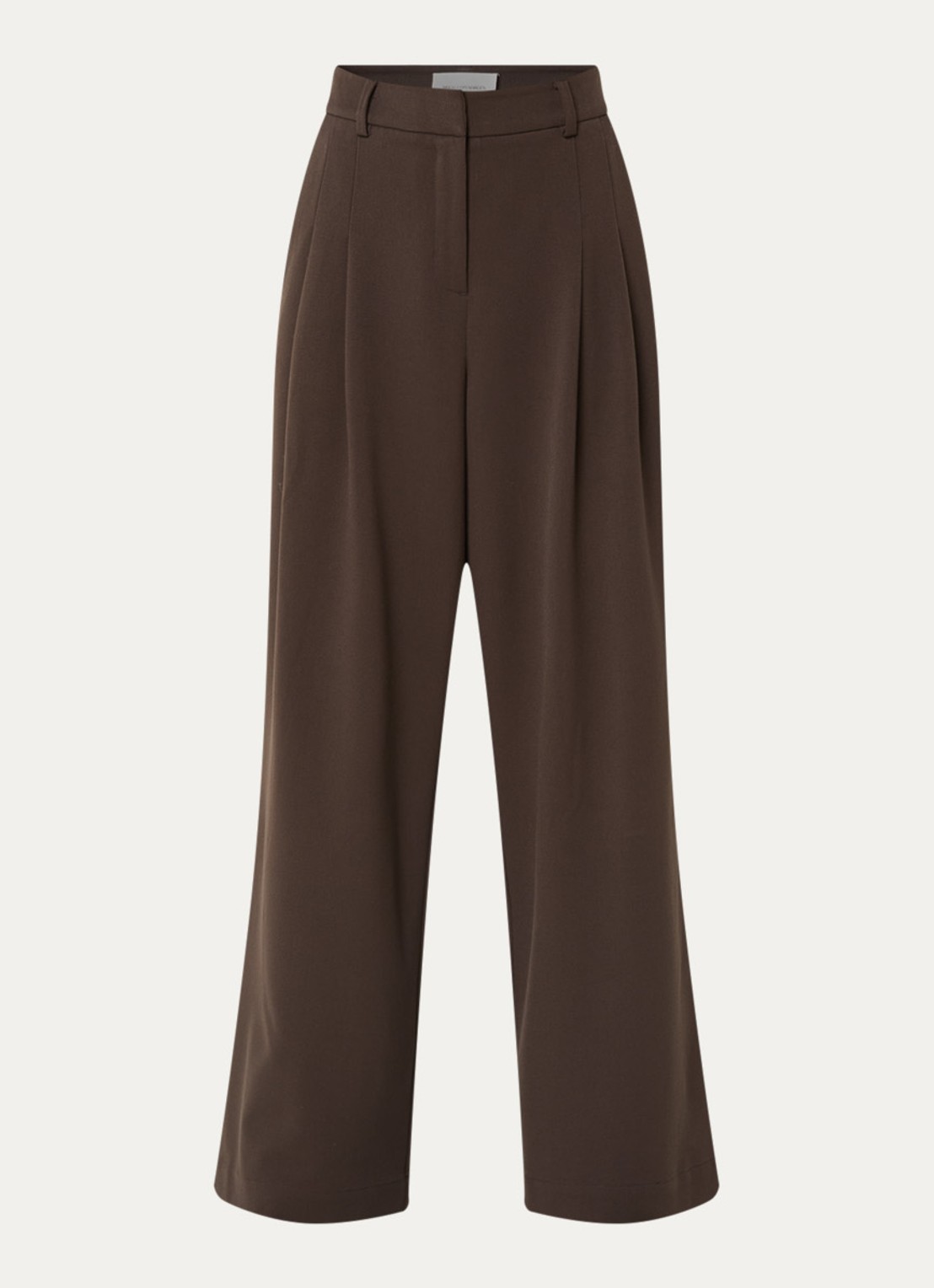 MSCH Copenhagen MSCHHenrika high waist loose fit pantalon met plooidetail - voorkant 3 bruin