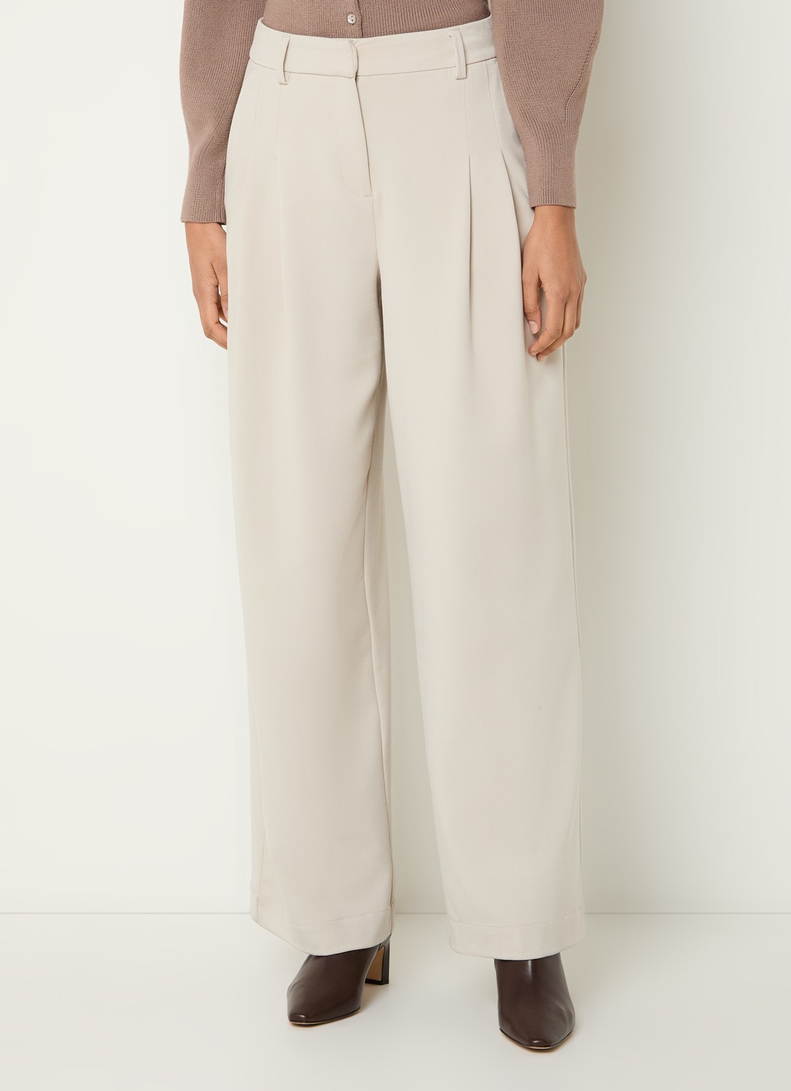 MSCH Copenhagen MSCHHenrika high waist loose fit pantalon met steekzakken - detail 4 beige