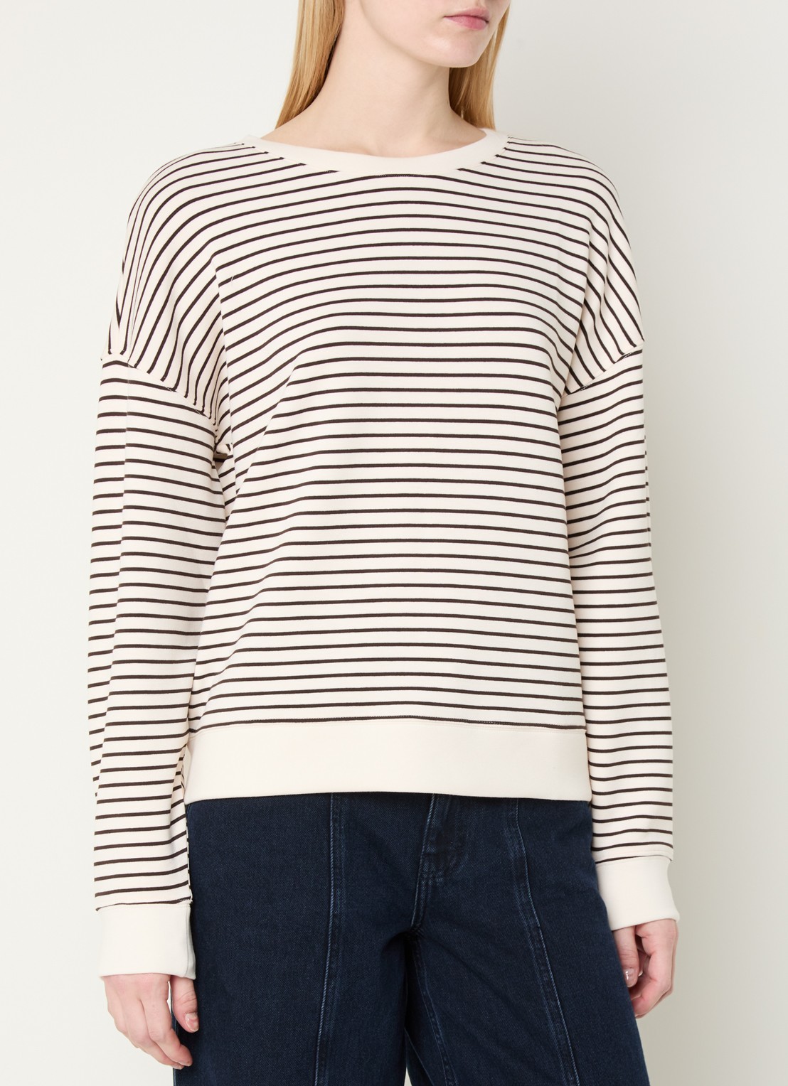 MSCH Copenhagen MSCHHima sweater met streepprint - detail 3 gebroken wit