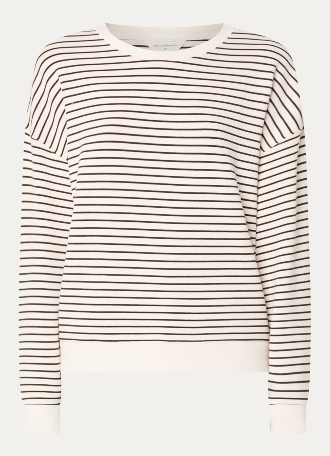 MSCH Copenhagen MSCHHima sweater met streepprint - voorkant gebroken wit