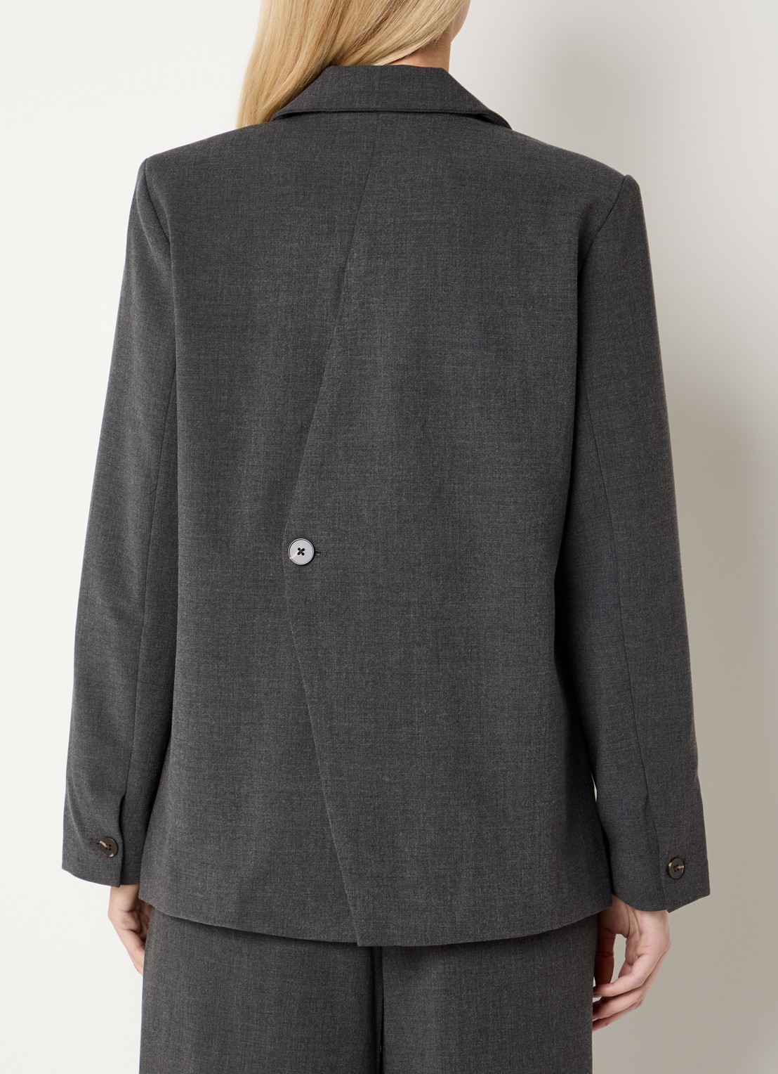 MSCH Copenhagen MSCHInge Henrikke single-breasted blazer met knoopdetail - achterkant 4 donkergrijs
