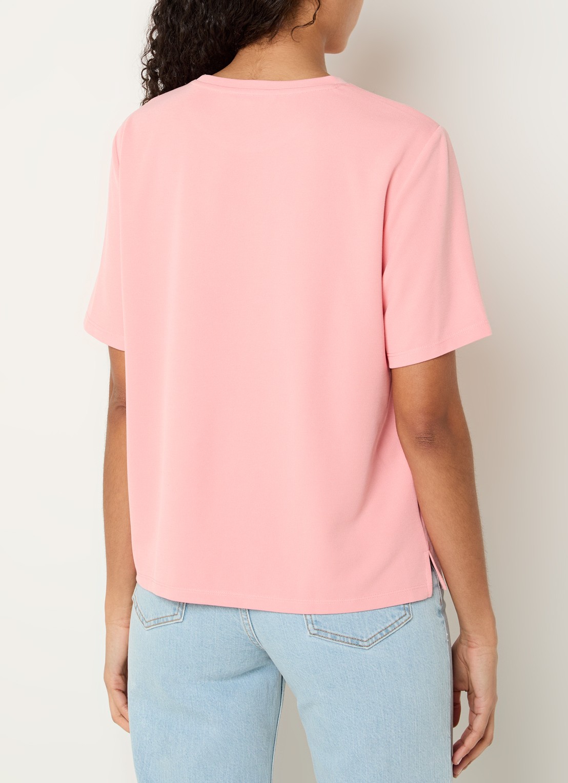 MSCH Copenhagen MSCHJacey T-shirt met ribstructuur - achterkant 4 roze