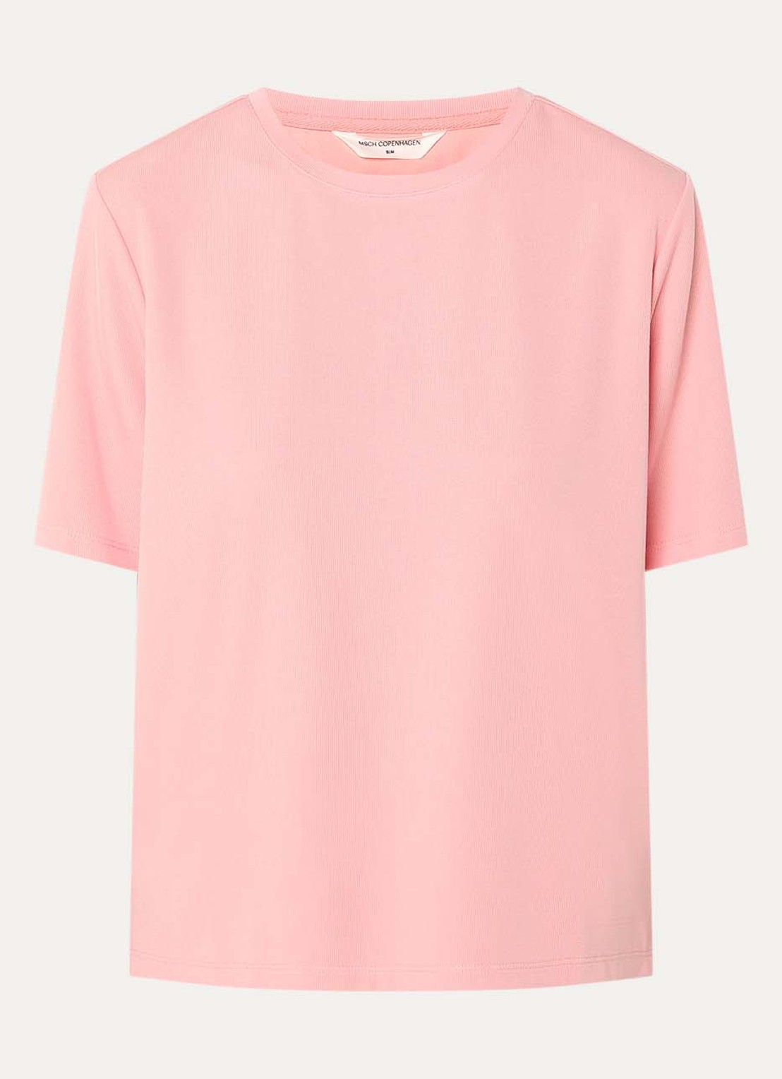 MSCH Copenhagen MSCHJacey T-shirt met ribstructuur - voorkant 2 roze
