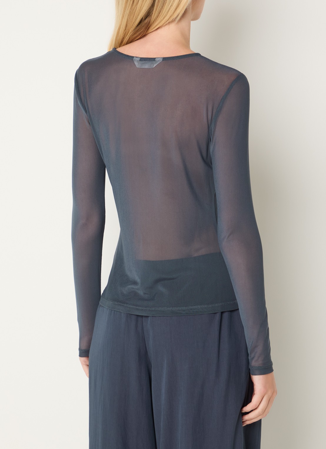 MSCH Copenhagen MSCHJanie Illenora semi-transparante top van mesh - achterkant 3 indigo
