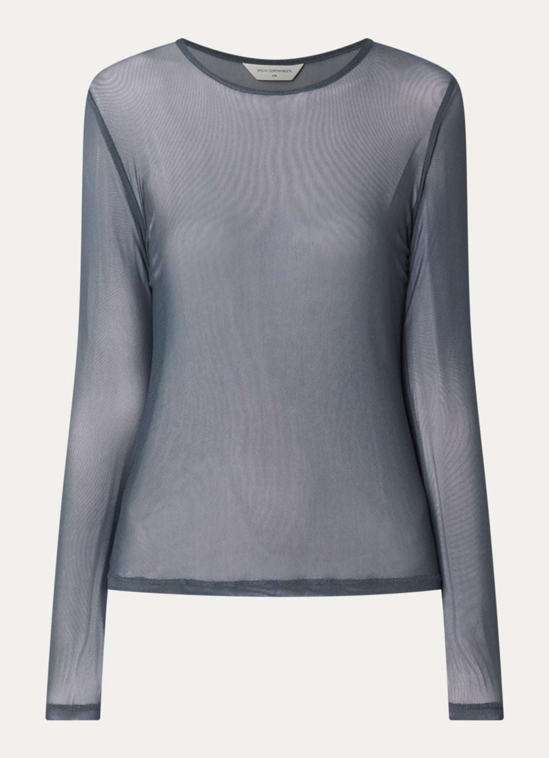 MSCH Copenhagen MSCHJanie Illenora semi-transparante top van mesh - voorkant indigo