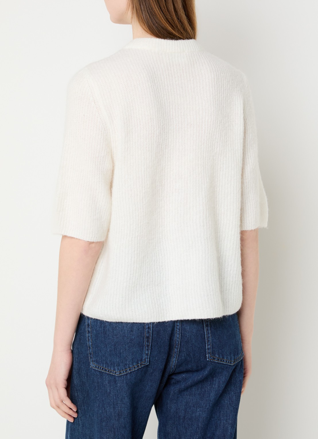 MSCH Copenhagen MSCHjinie grofgebreid vest in alpaca wolblend - achterkant wit