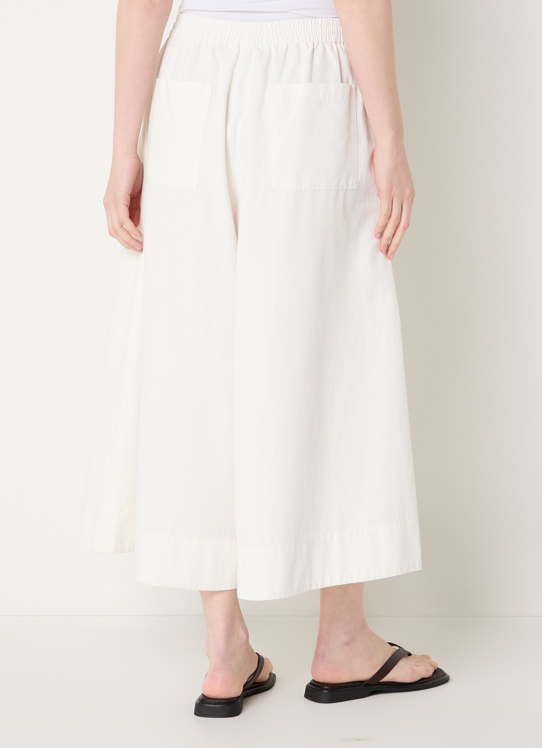MSCH Copenhagen MSCHJosilyn high waist wide fit culotte met steekzakken - achterkant wit