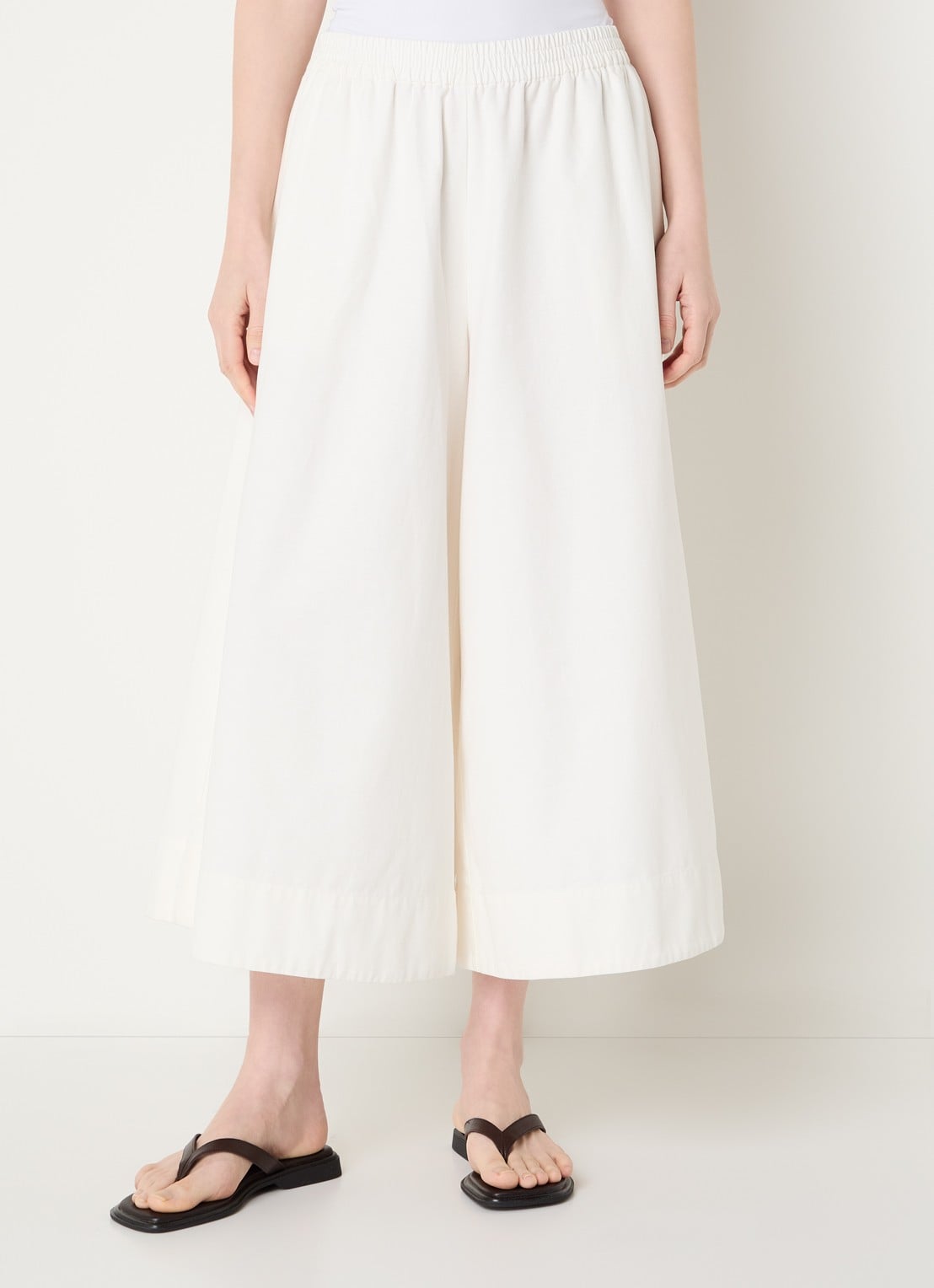 MSCH Copenhagen MSCHJosilyn high waist wide fit culotte met steekzakken - detail 2 wit
