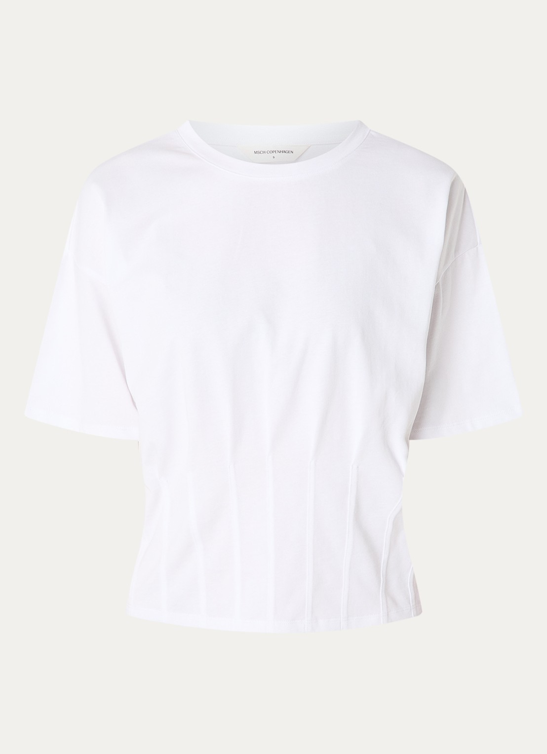 MSCH Copenhagen MSCHKadance T-shirt met plooidetail - voorkant wit