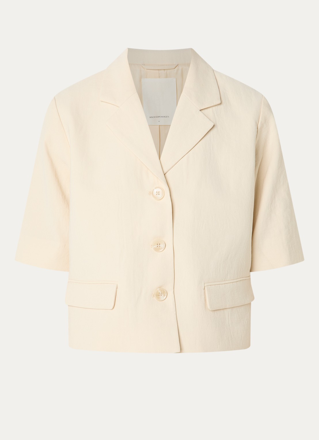 MSCH Copenhagen MSCHKeeley blouse met klepzakken - voorkant 2 beige