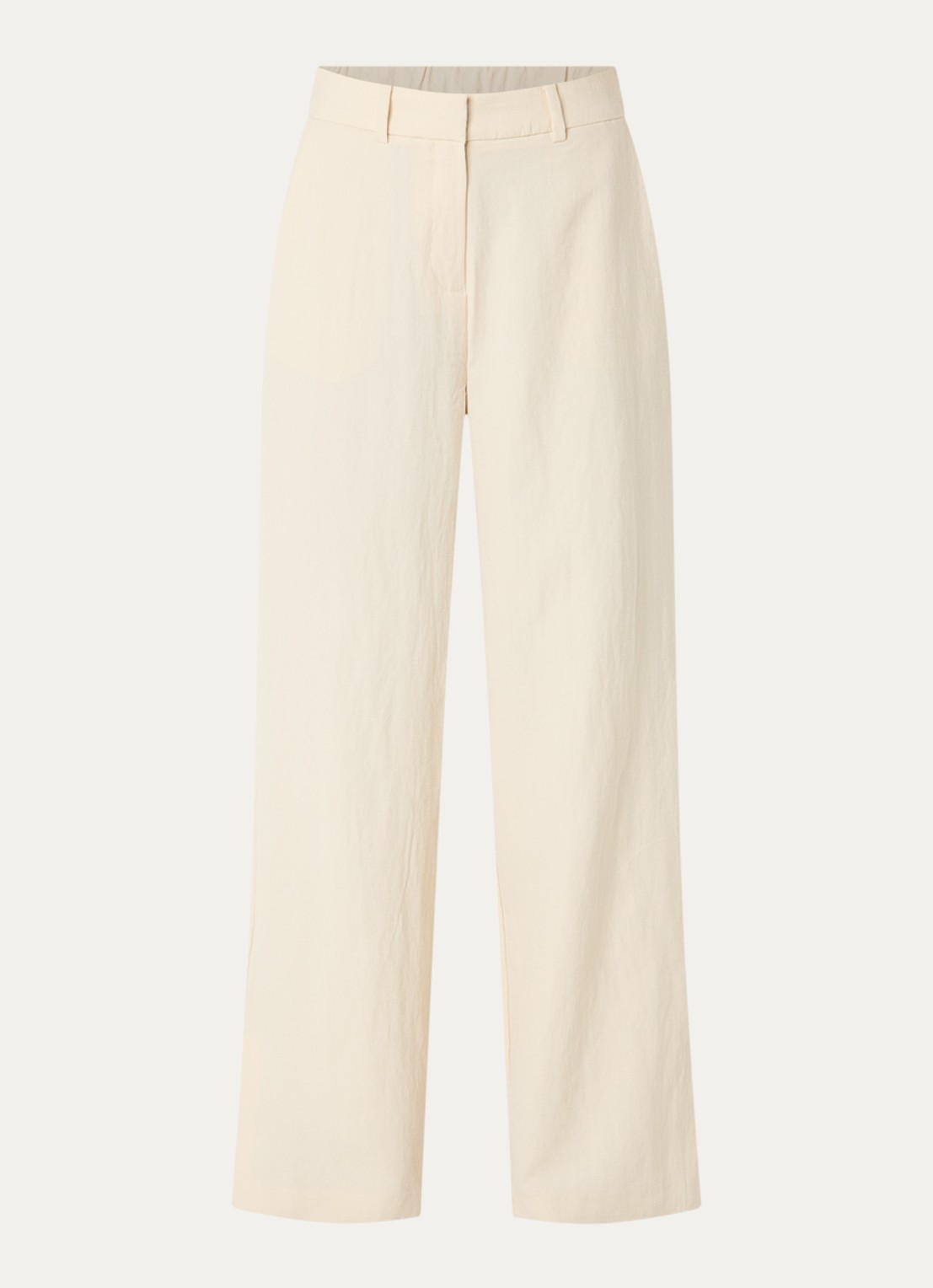 MSCH Copenhagen MSCHKeeley high waist wide fit pantalon met steekzakken - voorkant 2 beige