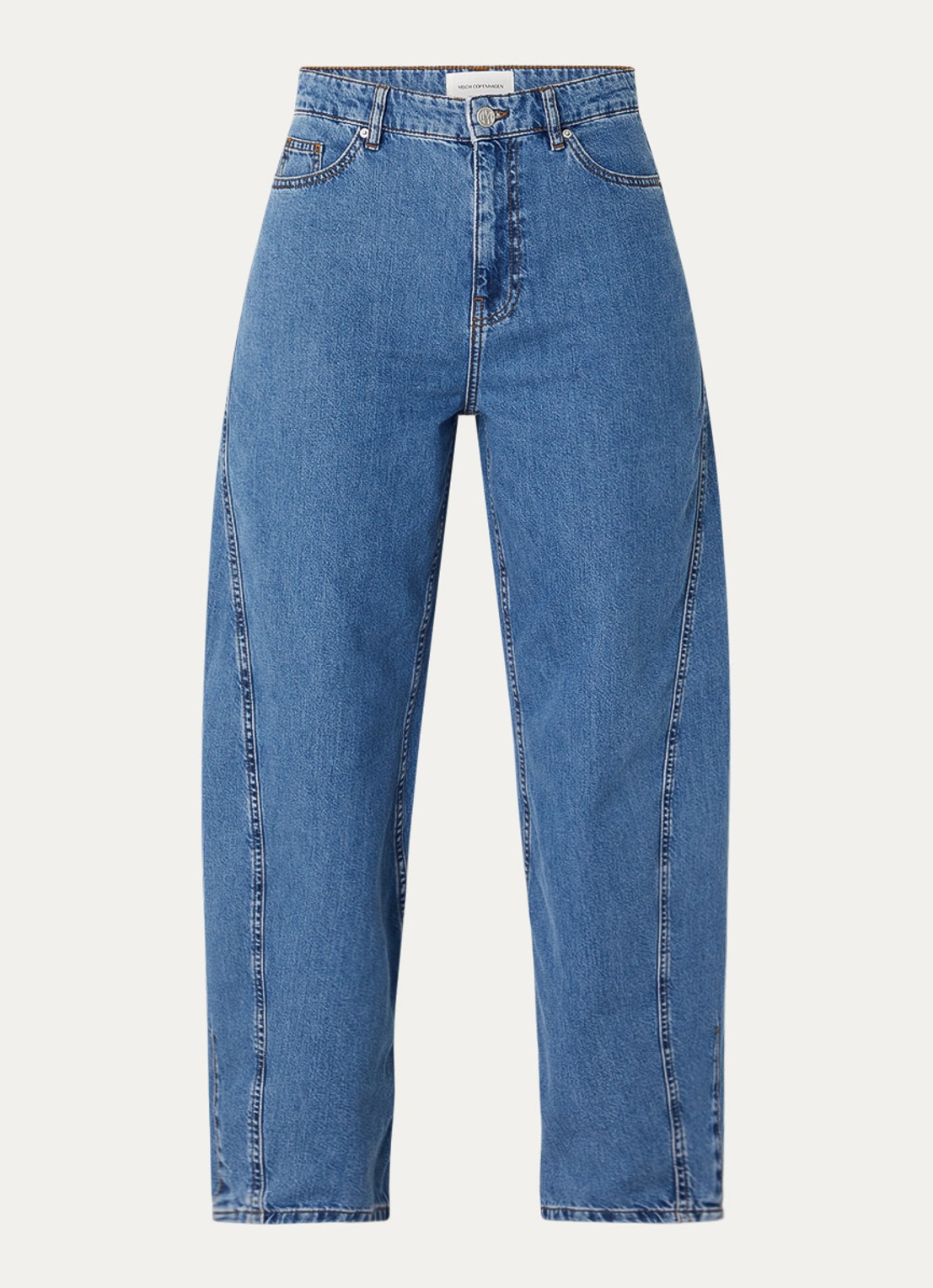 MSCH Copenhagen MSCHKobane high waist tapered jeans in medium wassing - voorkant 4 indigo