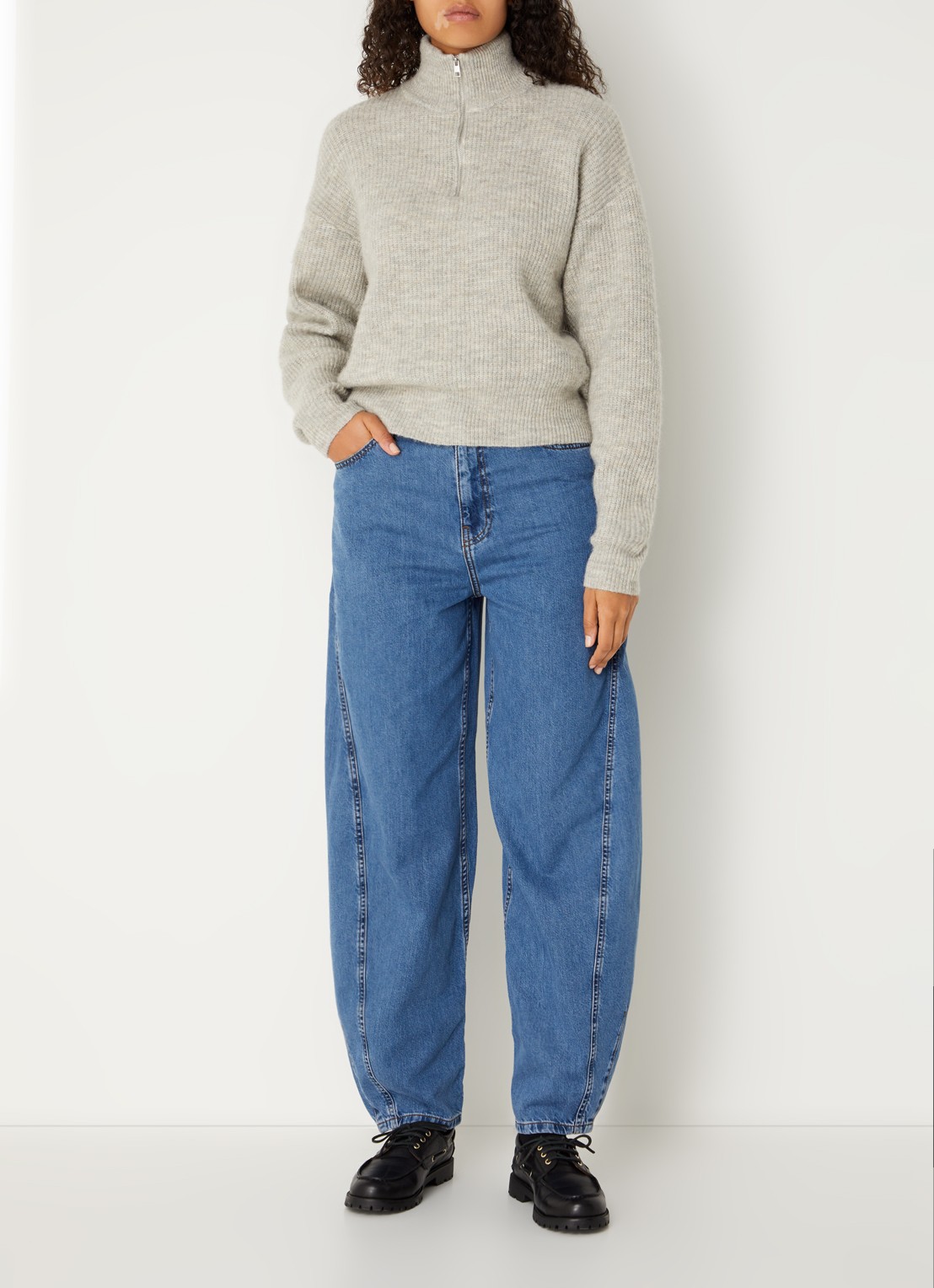 MSCH Copenhagen MSCHKobane high waist tapered jeans in medium wassing - voorkant 5 indigo