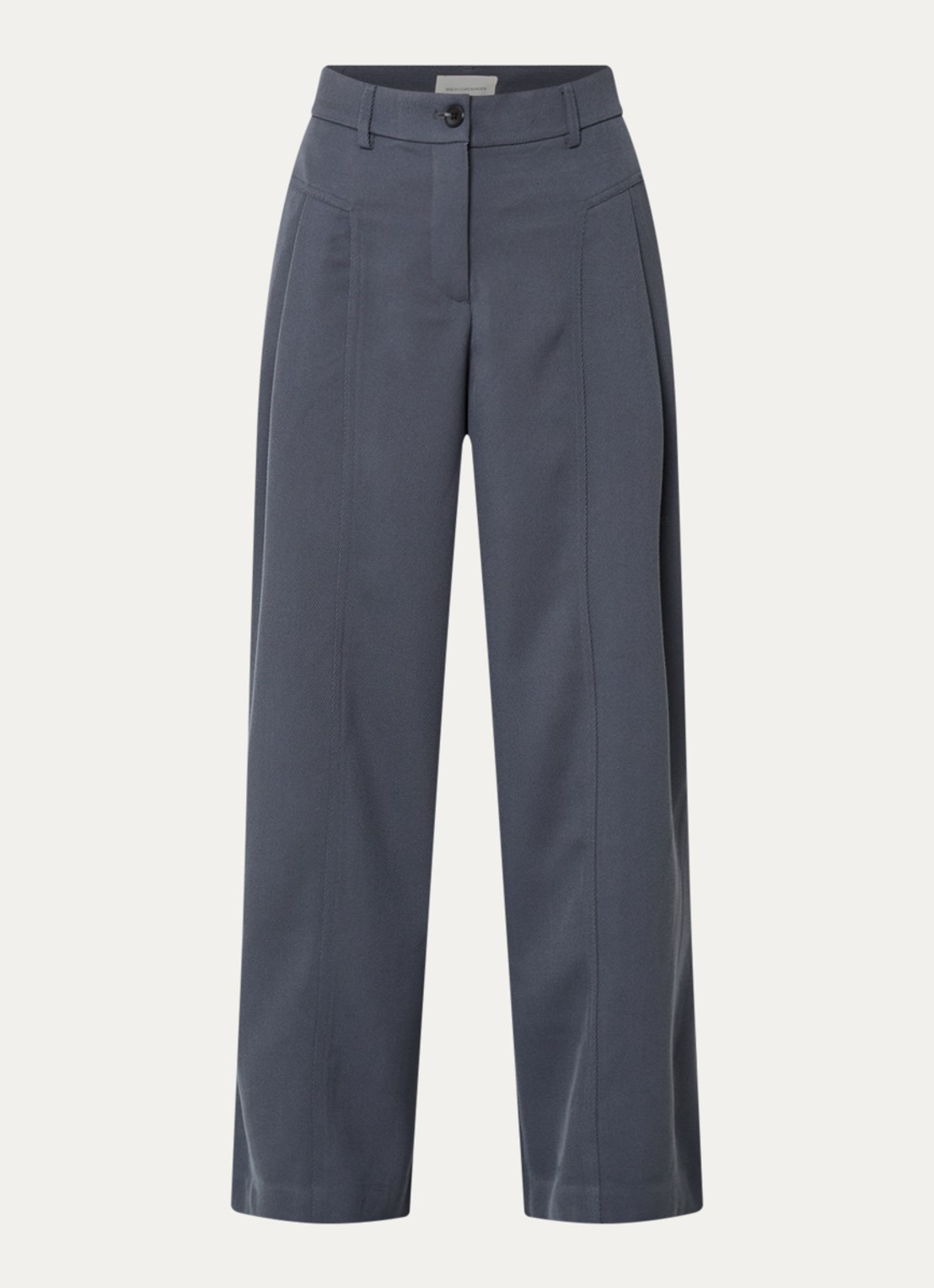 MSCH Copenhagen MSCHLauretta high waist wide fit pantalon in wolblend - voorkant 2 blauw