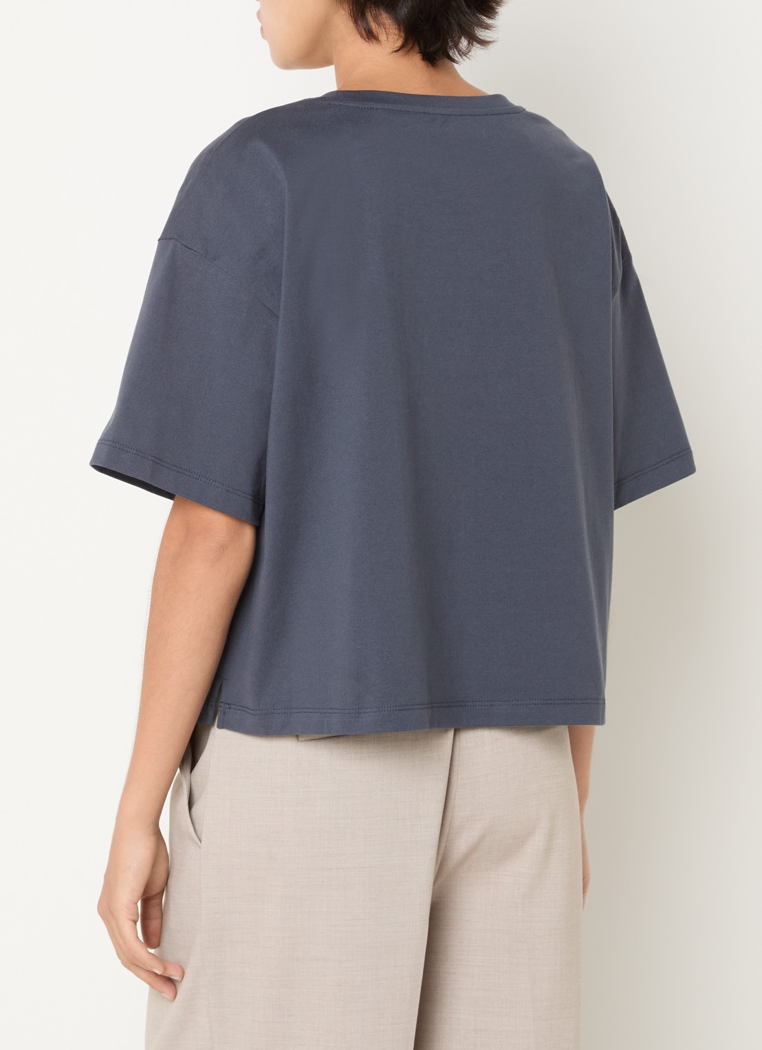 MSCH Copenhagen MSCHLeana T-shirt met ronde hals - achterkant staalblauw