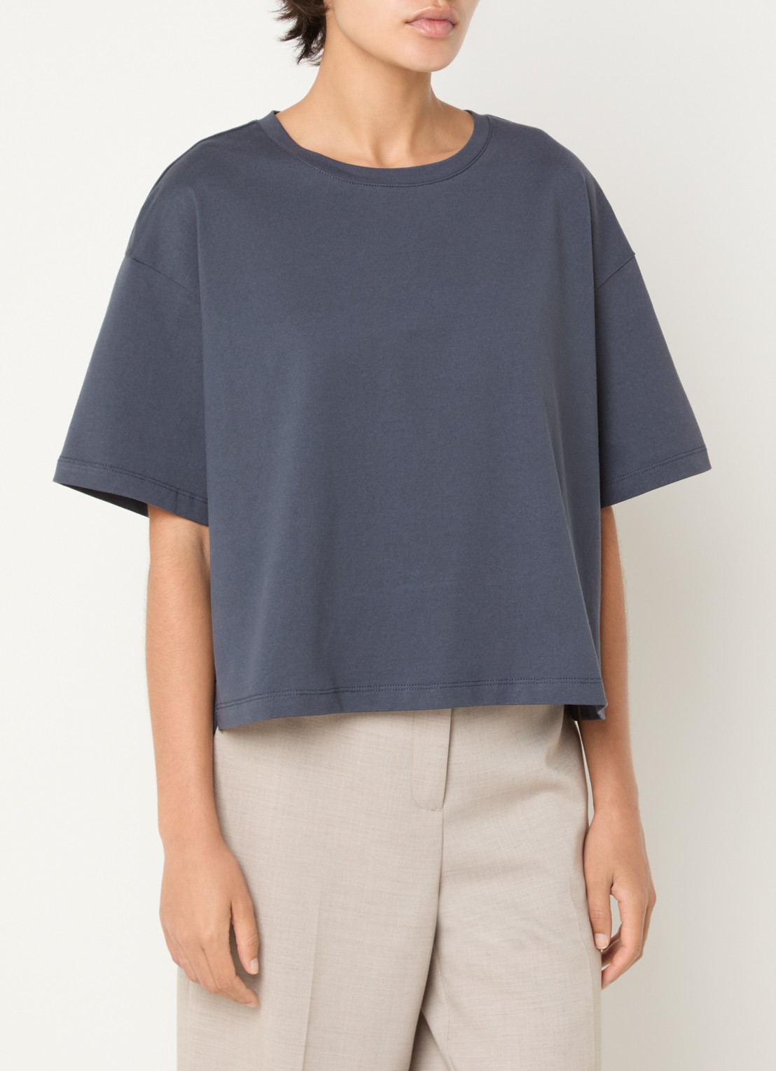 MSCH Copenhagen MSCHLeana T-shirt met ronde hals - detail 2 staalblauw