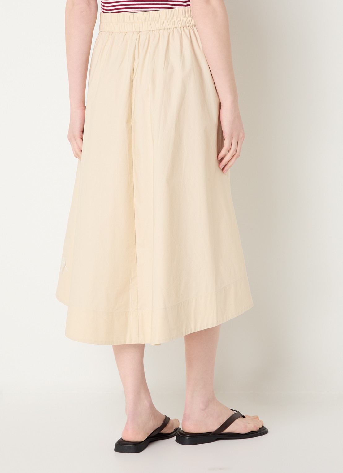 MSCH Copenhagen MSCHLenna midi A-lijn rok  - achterkant 4 beige