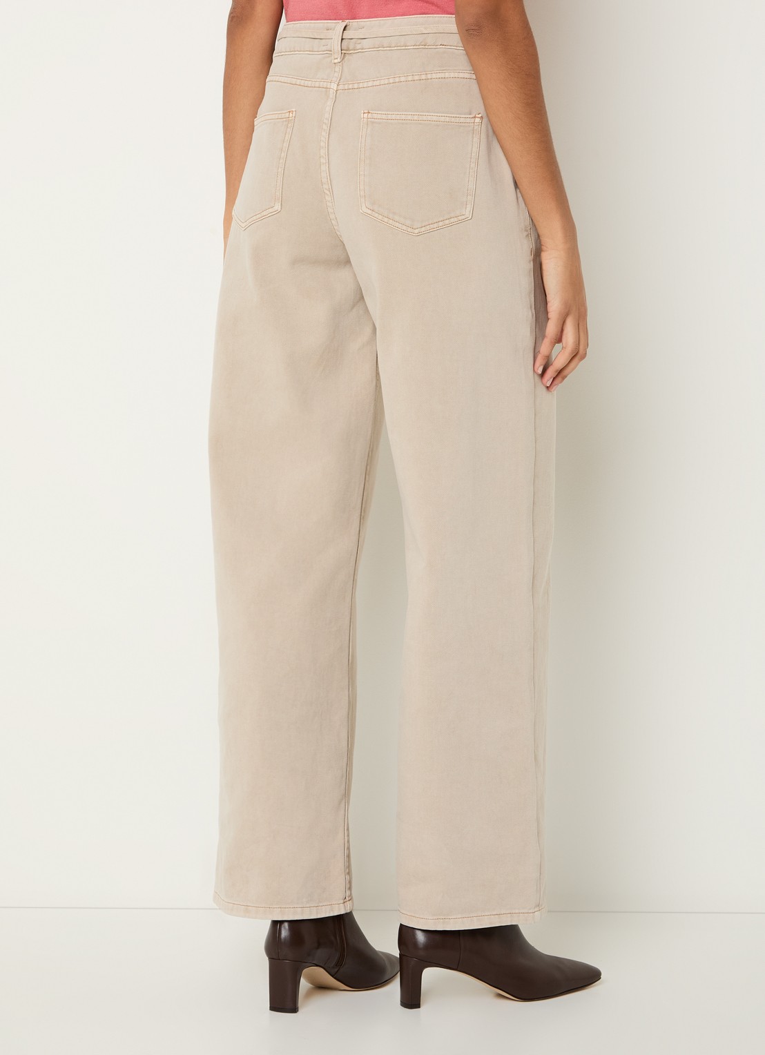 MSCH Copenhagen MSCHLio high waist regular fit jeans met gekleurde wassing - achterkant 4 beige