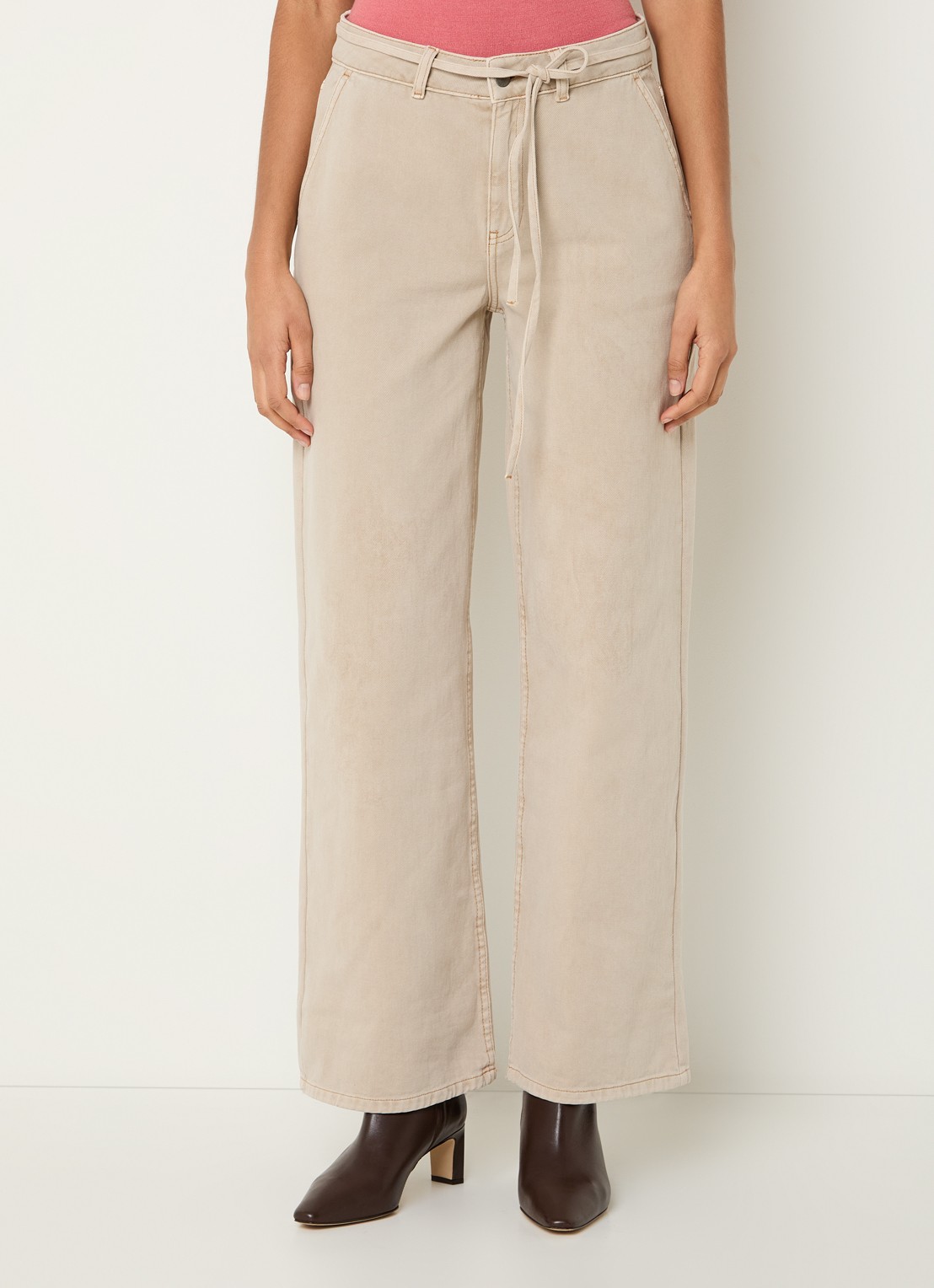 MSCH Copenhagen MSCHLio high waist regular fit jeans met gekleurde wassing - detail 3 beige