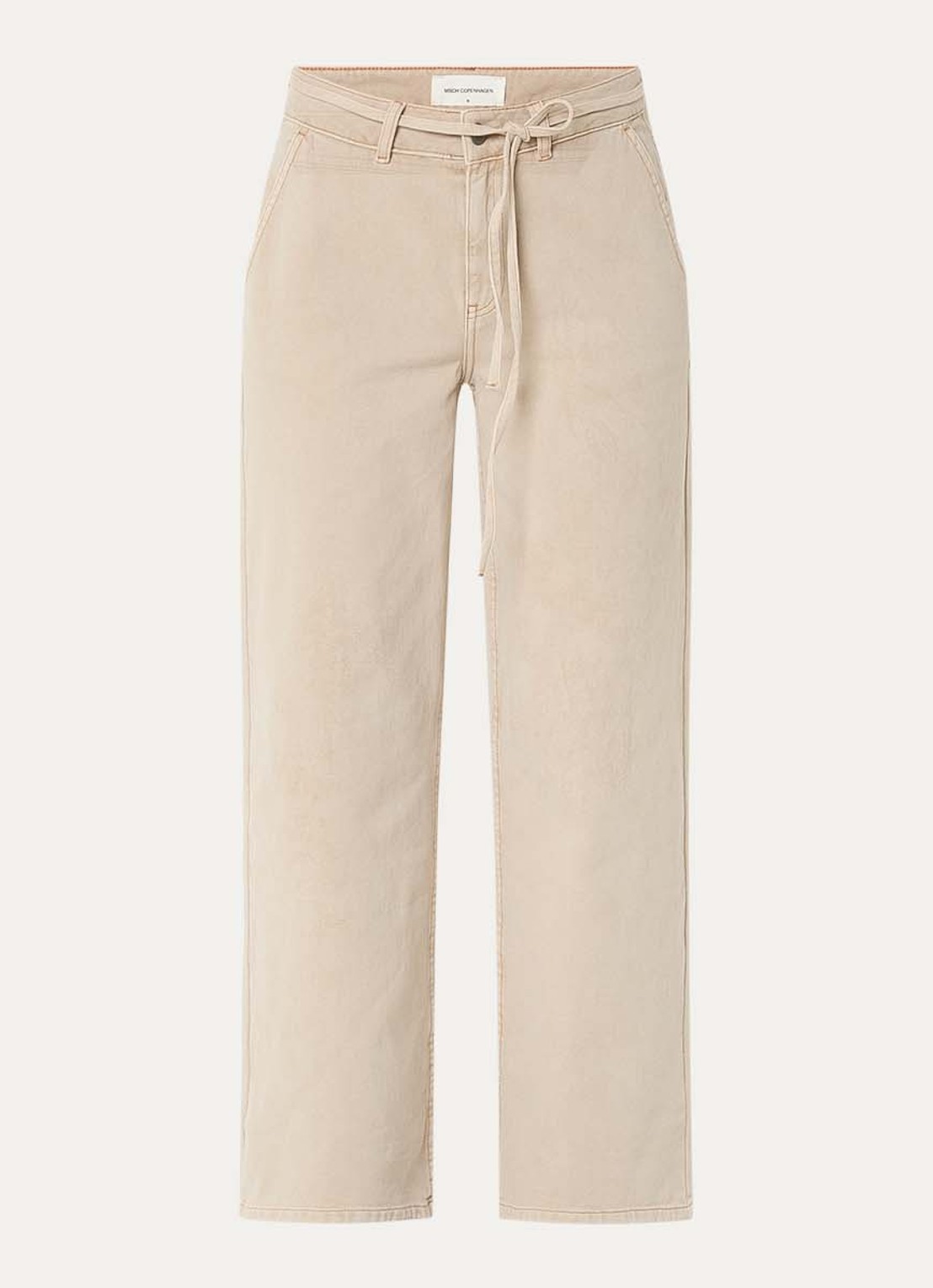 MSCH Copenhagen MSCHLio high waist regular fit jeans met gekleurde wassing - voorkant beige