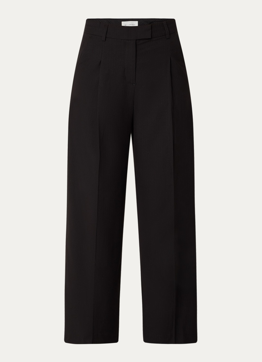 MSCH Copenhagen MSCHMachella high waist wide fit pantalon met steekzakken - voorkant 2 zwart