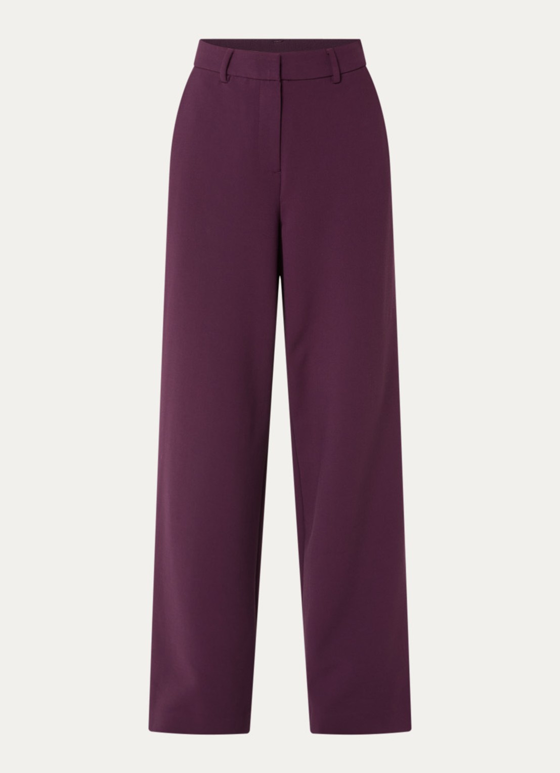 MSCH Copenhagen MSCHMacy high waist wide fit pantalon met steekzakken - voorkant 2 paars