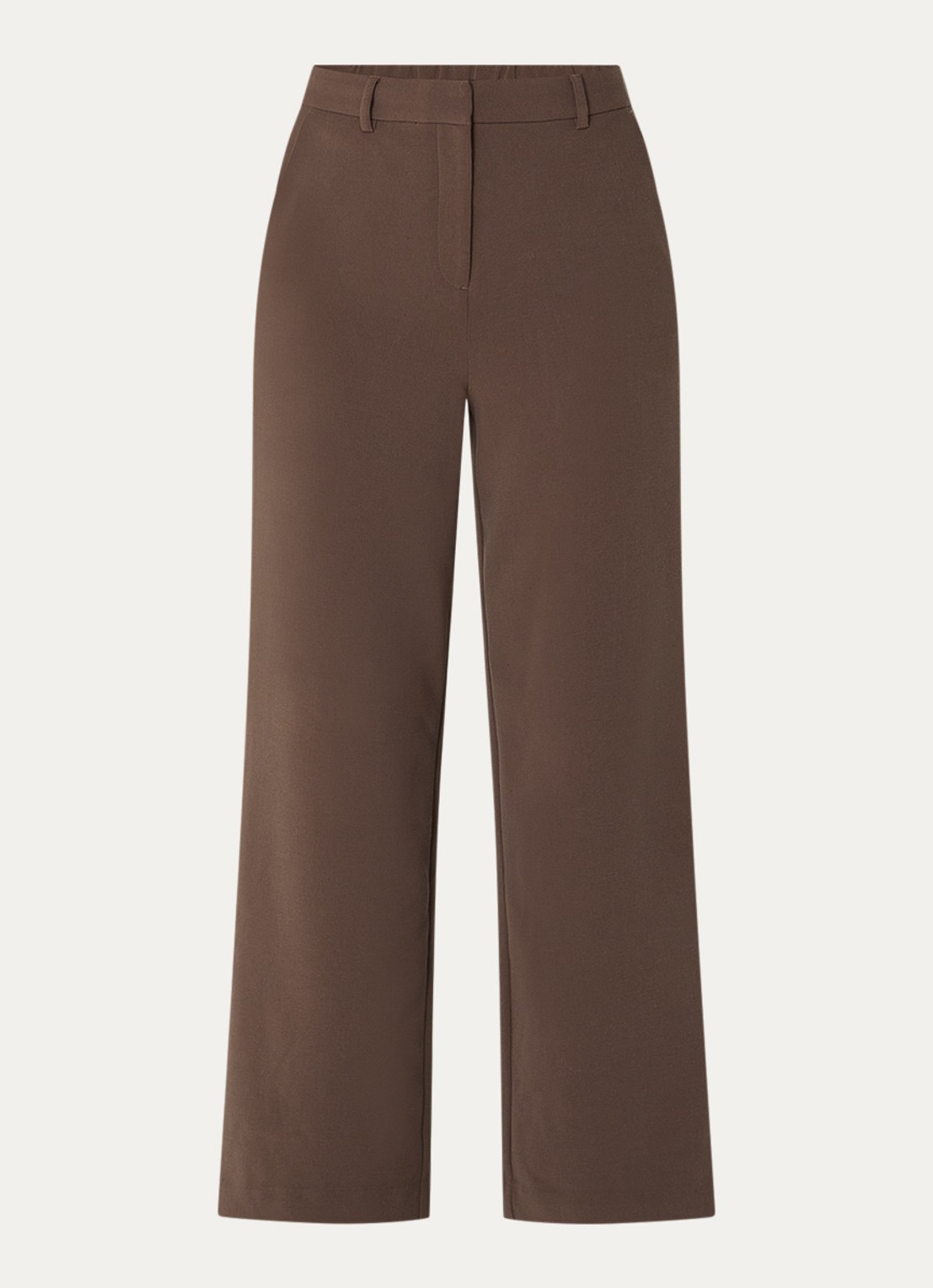 MSCH Copenhagen MSCHMacy Michelle high waist straight fit pantalon met steekzakken - voorkant 3 bruin