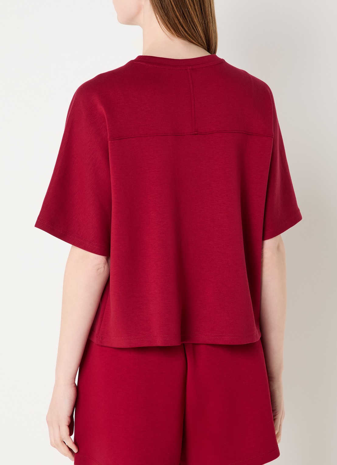 MSCH Copenhagen MSCHMaelee T-shirt met siernaad - achterkant donkerrood