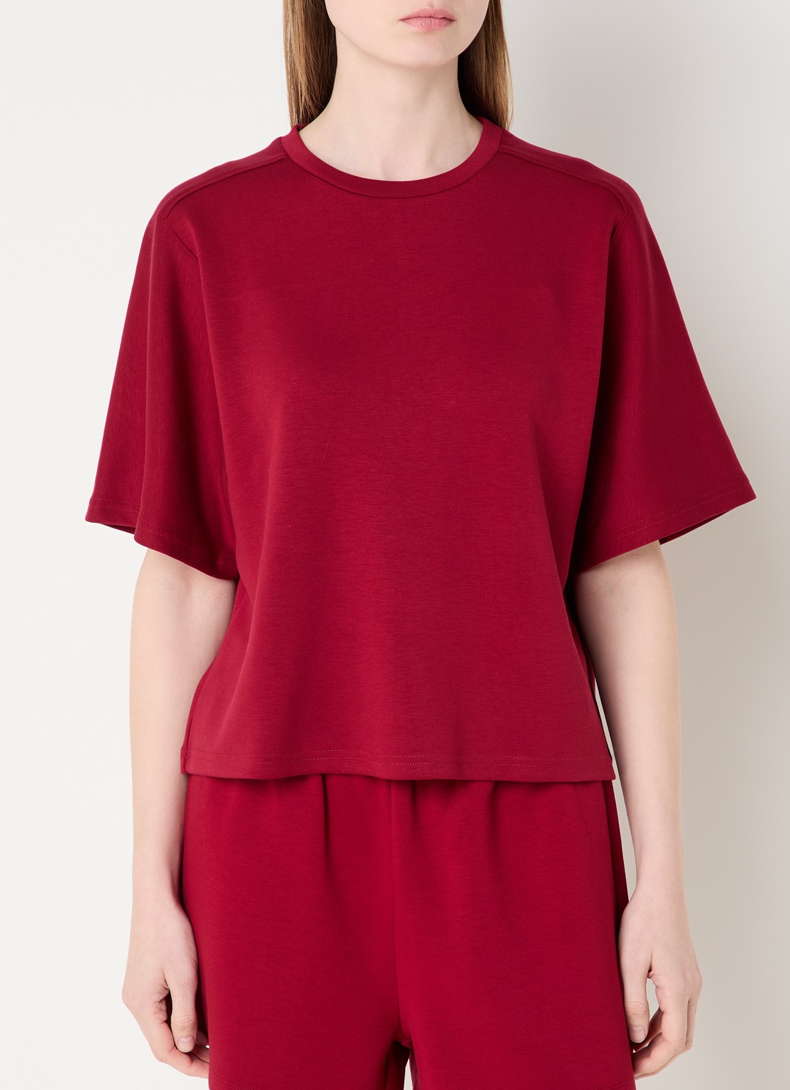 MSCH Copenhagen MSCHMaelee T-shirt met siernaad - detail 4 donkerrood