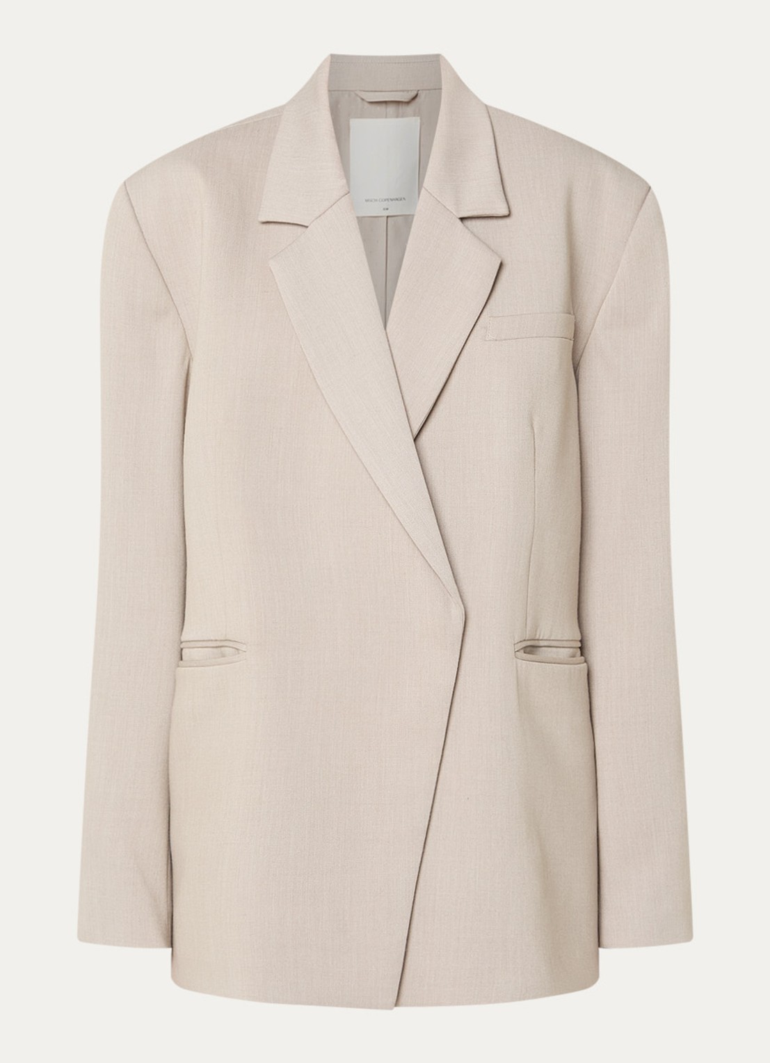 MSCH Copenhagen MSCHMarceli oversized blazer met schoudervulling - voorkant 3 taupe