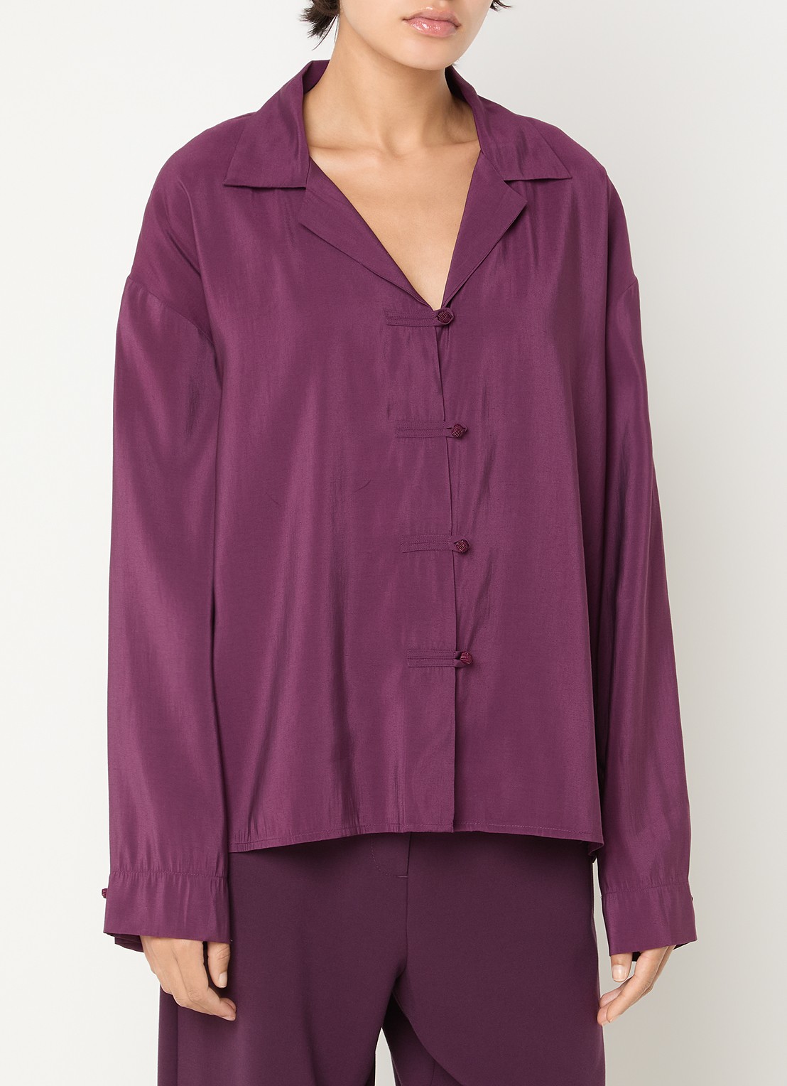 MSCH Copenhagen MSCHMarike blouse van satijn - detail paars