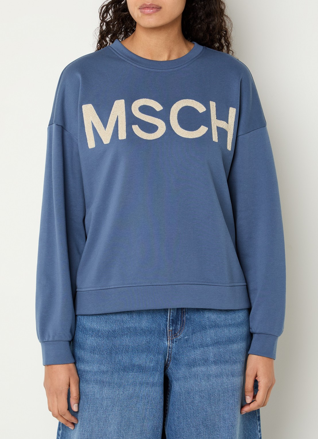 MSCH Copenhagen MSCHMela sweater met logoprint - detail blauw