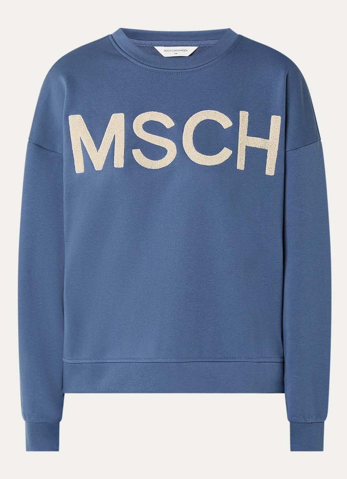 MSCH Copenhagen MSCHMela sweater met logoprint - voorkant 2 blauw