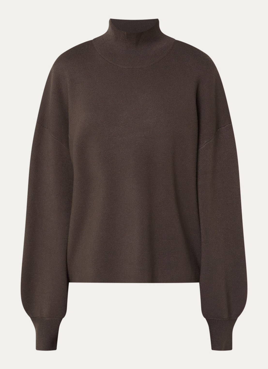 MSCH Copenhagen MSCHMercy fijngebreide pullover met opstaande kraag - voorkant 3 bruin