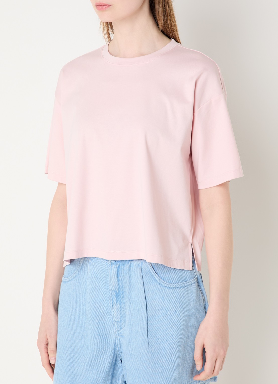 MSCH Copenhagen MSCHMoa T-shirt met split - detail 3 lichtroze