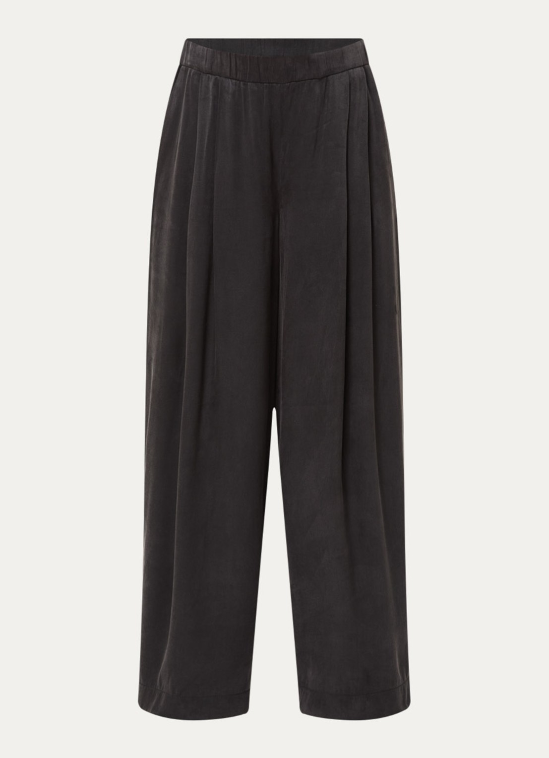 MSCH Copenhagen MSCHMolie high waist wide fit pantalon - voorkant antraciet