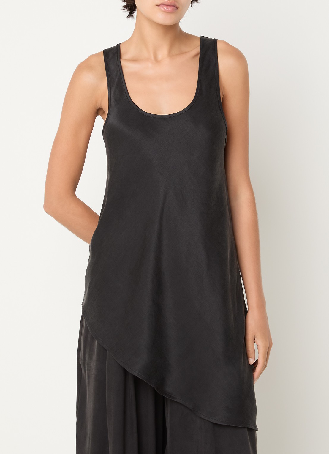 MSCH Copenhagen MSCHMolie tanktop met asymmetrische zoom en glanzende finish - detail 3 zwart