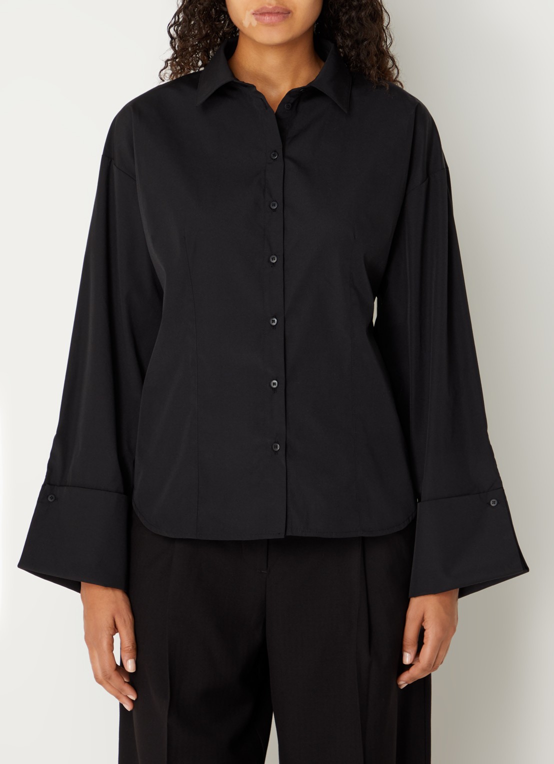 MSCH Copenhagen Mschnatalia blouse met knoopdetail - detail zwart