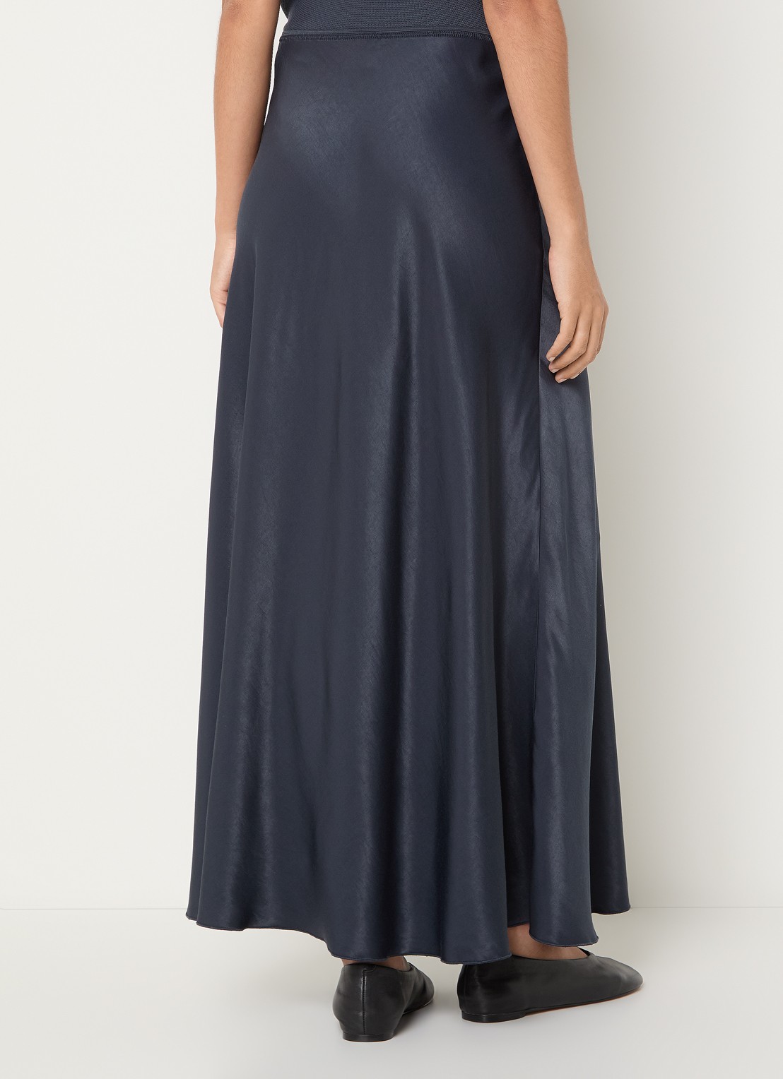 MSCH Copenhagen MSCHNicolette Ullas maxi rok van satijn - achterkant 3 indigo