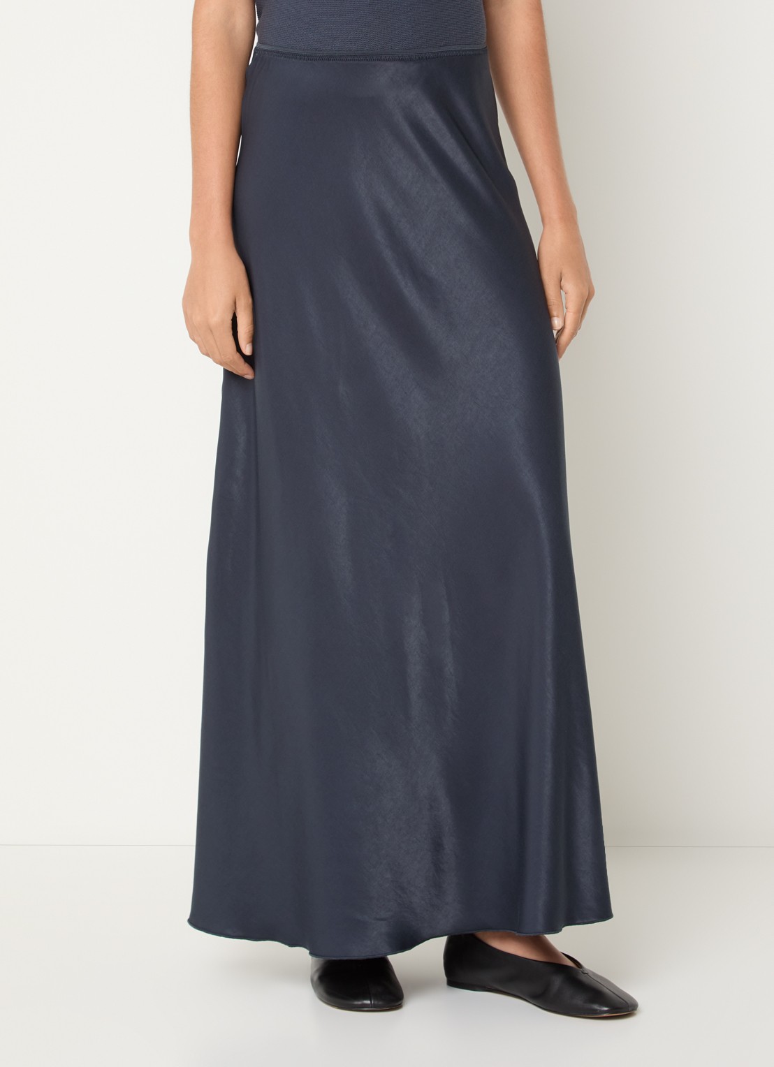 MSCH Copenhagen MSCHNicolette Ullas maxi rok van satijn - detail 4 indigo