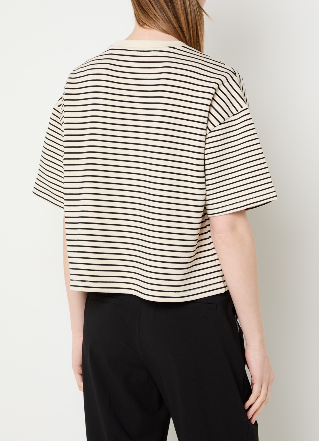MSCH Copenhagen MSCHNilda T-shirt met streepprint - achterkant creme