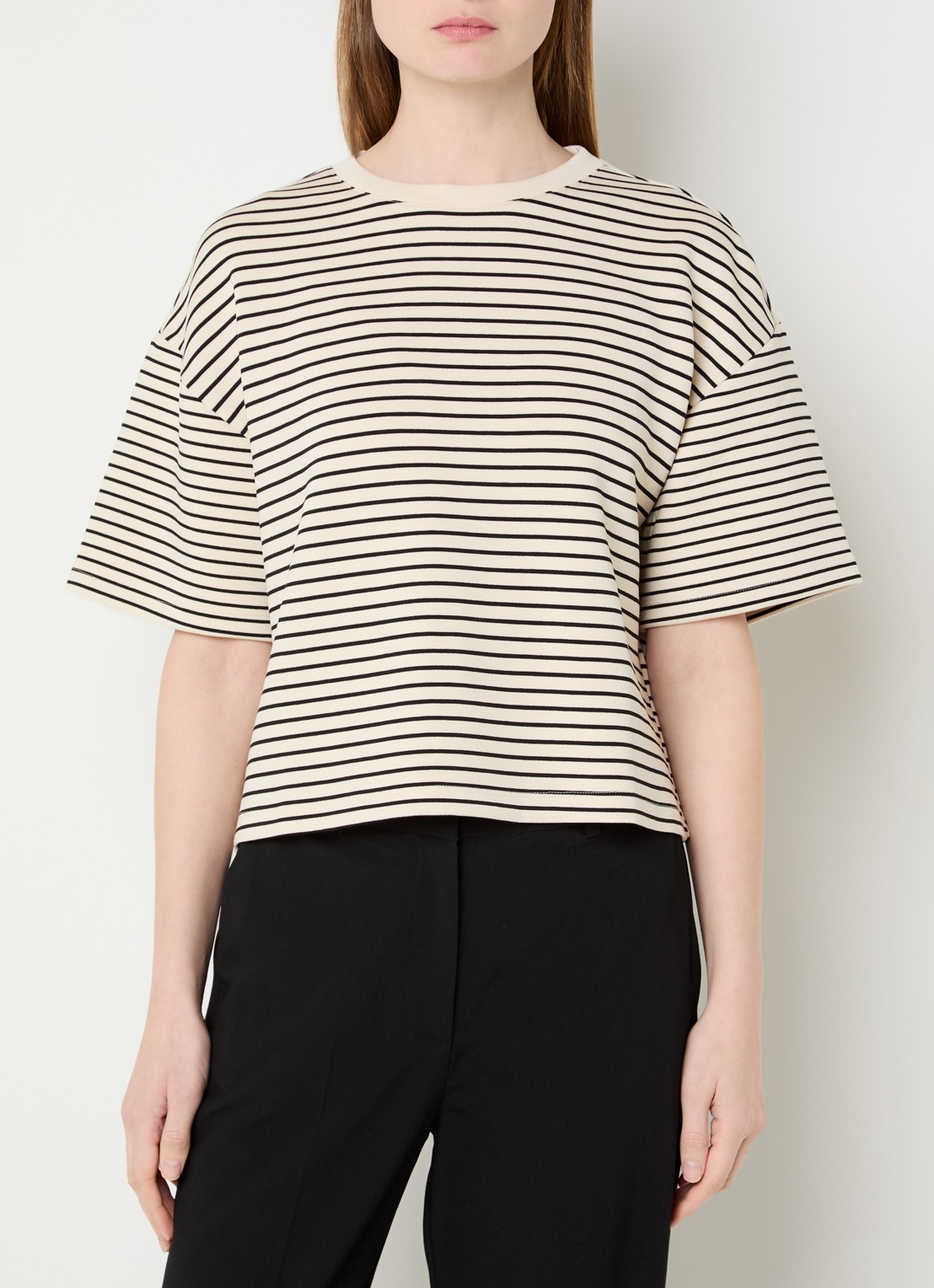 MSCH Copenhagen MSCHNilda T-shirt met streepprint - detail 4 creme