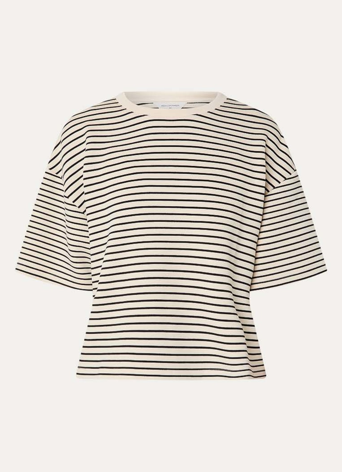 MSCH Copenhagen MSCHNilda T-shirt met streepprint - voorkant 2 creme