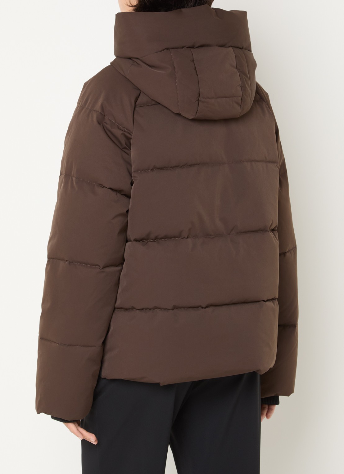 MSCH Copenhagen MSCHPavinaria puffer jack met steekzakken en capuchon - achterkant 3 bruin