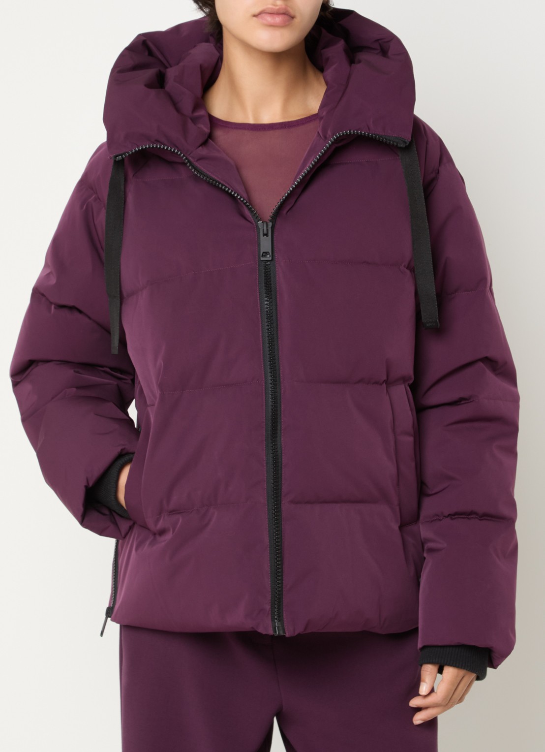 MSCH Copenhagen MSCHPavinaria puffer jack met steekzakken en capuchon - detail 2 paars