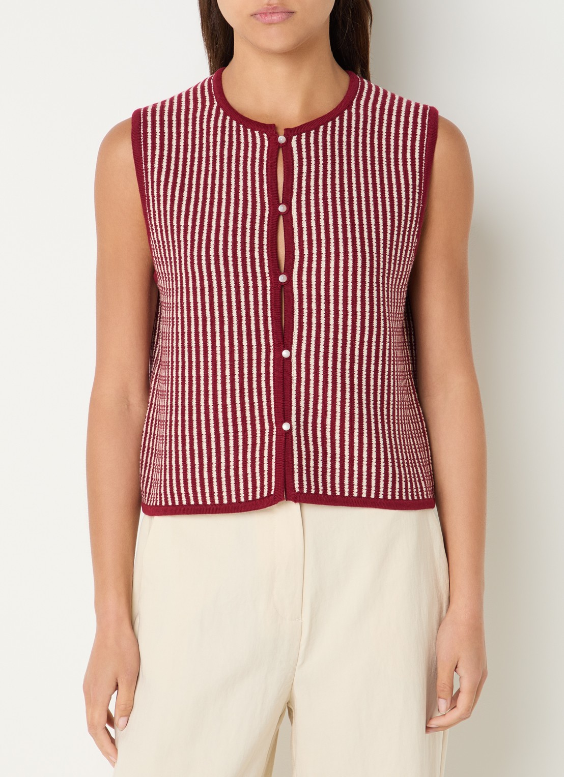 MSCH Copenhagen MSCHPriscilla grofgebreide gilet met streepprint - detail 4 multicolor