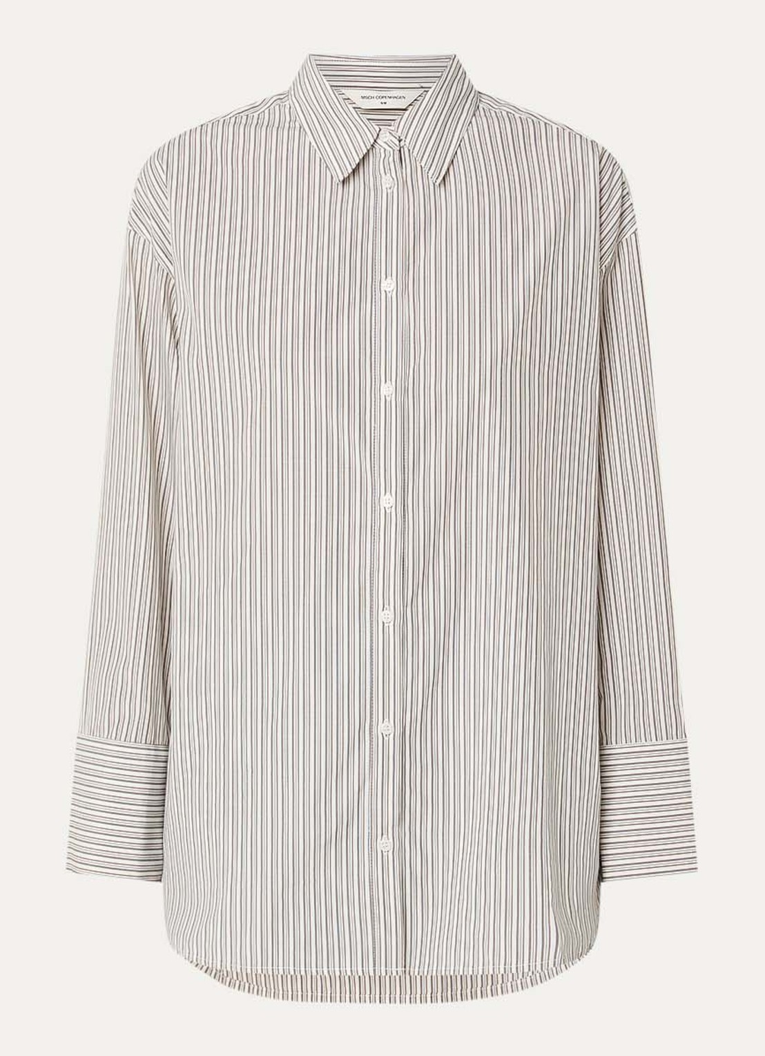 MSCH Copenhagen MSCHRabea blouse met streepprint - voorkant gebroken wit