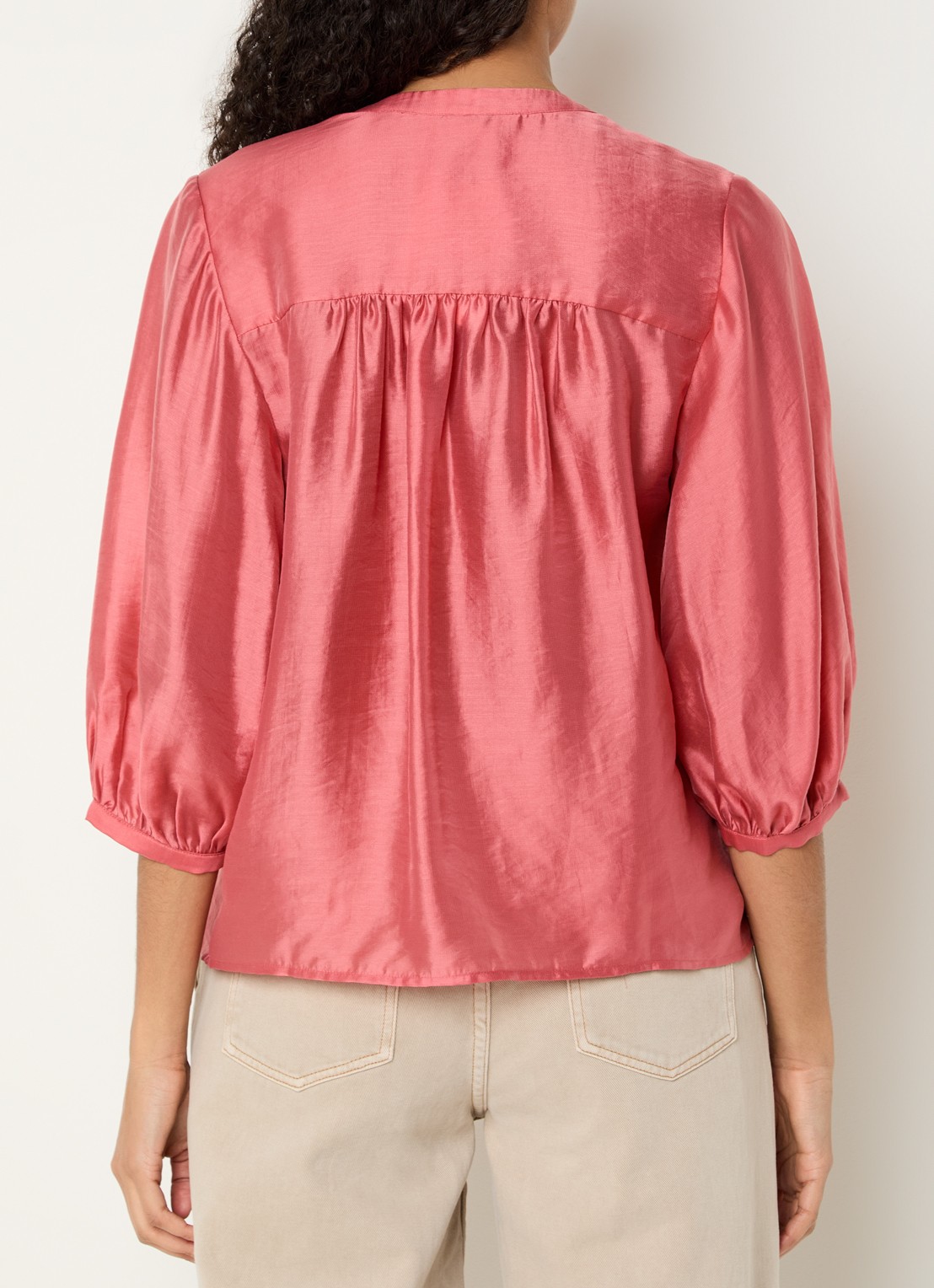 MSCH Copenhagen MSCHRamona blouse met ballonmouwen - achterkant 4 roze