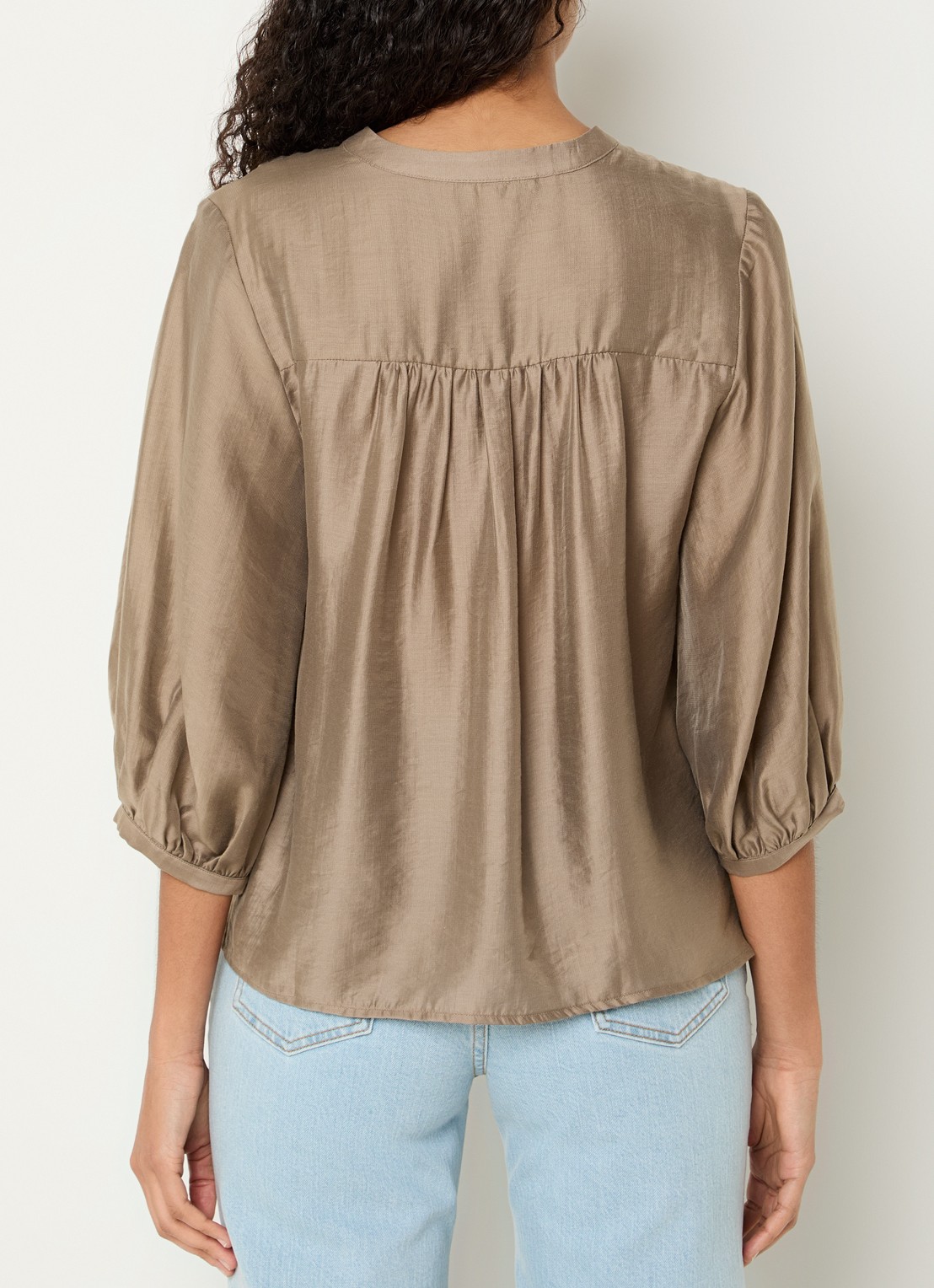 MSCH Copenhagen MSCHRamona blouse met plooidetail - achterkant 2 zand