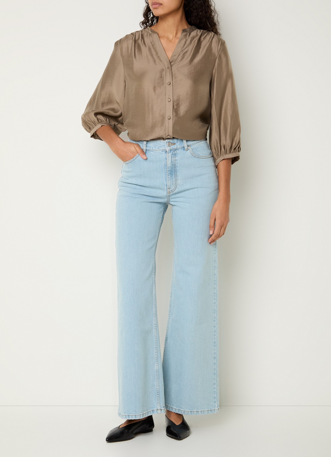 MSCH Copenhagen MSCHRamona blouse met plooidetail - voorkant 4 zand